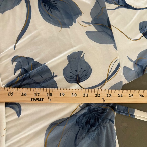 Soma Cool Nights Womens XXL Blue Floral Print Kimono Robe Lightweight Loungewear - Picture 6 of 8